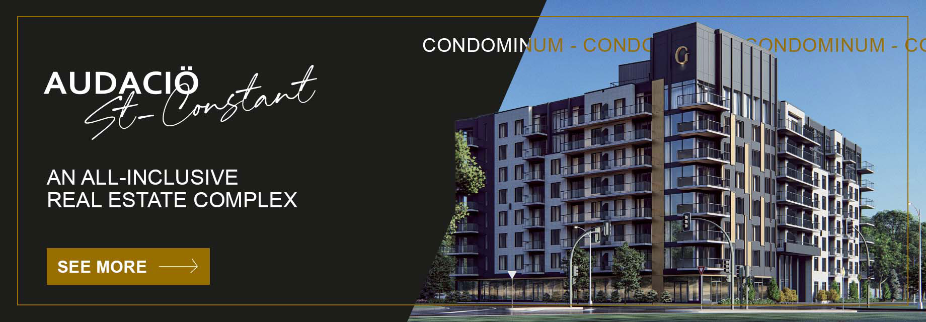 Audacio St-Constant offers rental condos inspired by art-deco design, located in the town of Saint-Constant.