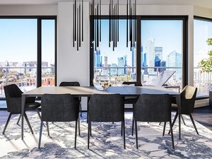 Dinning room with view on the city