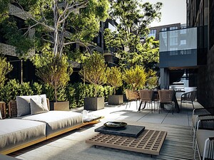 Terrace with landscaping