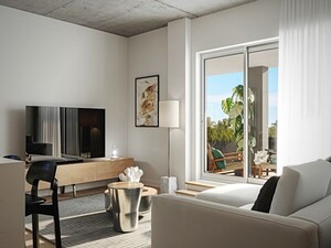 Le 367 des Pins living room with large window