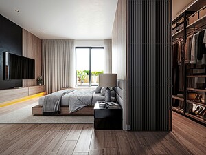 Baldwin Condos & Penthouses bedroom with walk-in